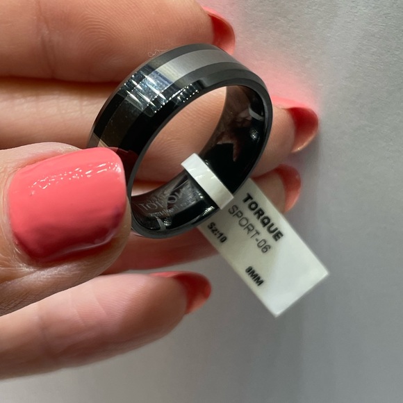 TORQUE Size 10 Tungsten Carbide Beveled Ceramic Finish Comfort Fit 8mm - - Picture 7 of 9